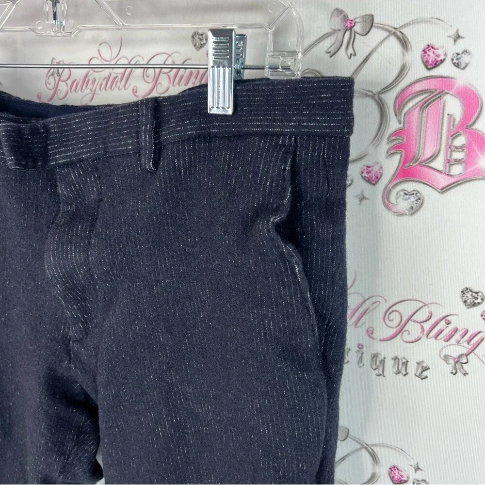 Banana Republic cropped pants slim fit blue white striped linen Pants Italy